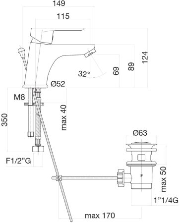 Смеситель для раковины Fiore KEVON 81BB8120, белый 