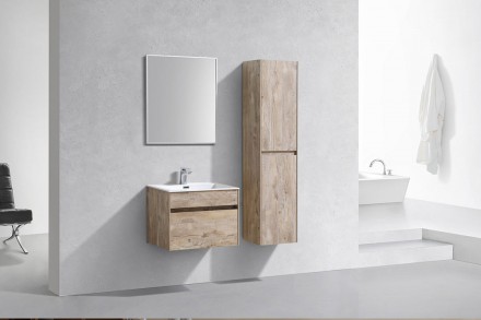 Мебель для ванной Vincea Chiara 600 подвесная, 1 ящик, N.Wood (белая раковина) 
