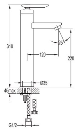 Смеситель Cezares Siesta F LC 01 W0 для раковины 
