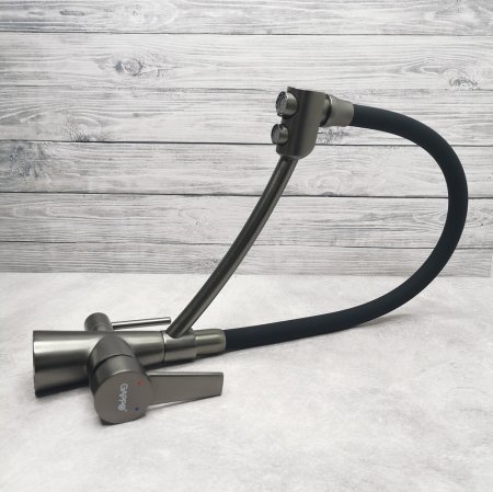 Смеситель для кухонной мойки Gappo G4398-19 сталь/черный 