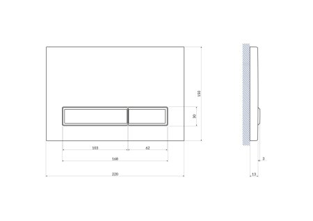 Кнопка смыва Cersanit Blick 64114 хром глянцевый 