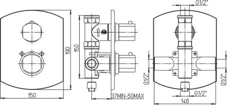 Смеситель для душа Paini Ovo 86CR690TH с термостатом Хром 