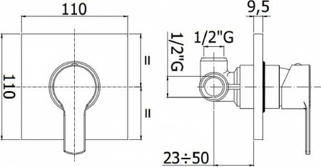 Смеситель Cezares Ovest OVEST-DIM-01 для душа 