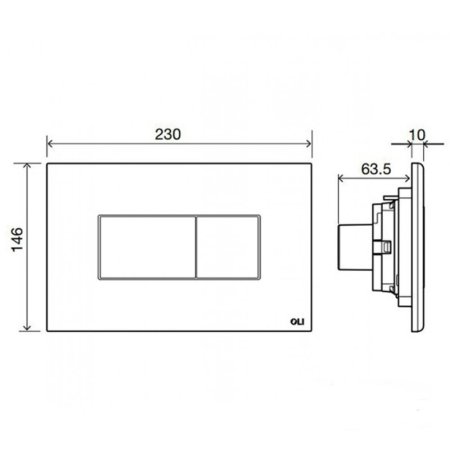 Кнопка смыва OLI Karisma 641015 черный soft touch 