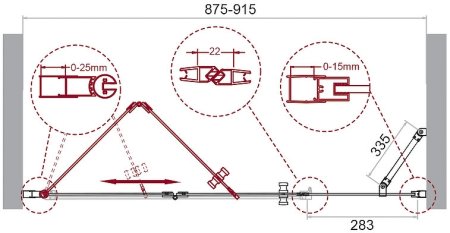 Душевая дверь BelBagno Albano 90 ALBANO-BS-13-30+60-C-Cr профиль Хром стекло прозрачное 