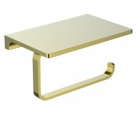 Держатель для туалетной бумаги с полкой WONZON & WOGHAND, Глянцевое золото (WW-9126-LG)