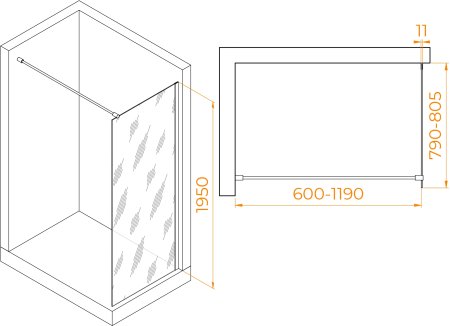 Душевая перегородка RGW WA-002 800 
