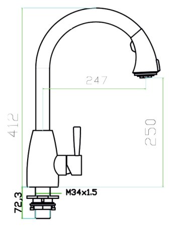 Смеситель для кухонной мойки Zorg Inox Modus 