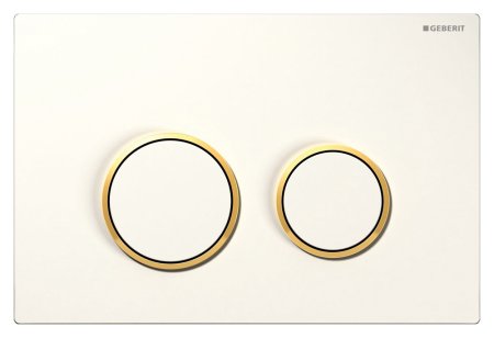 Кнопка смыва Geberit Sigma 20 115.778.KK.1 белая с золотом 
