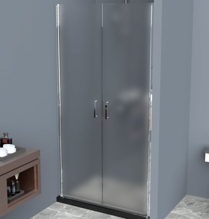 Душевая дверь BelBagno Uno 100 UNO-B-2-100-P-Cr профиль Хром стекло рифленое 