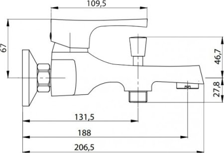 Смеситель Zorg Sanitary ZR 105 W для ванны с душем 