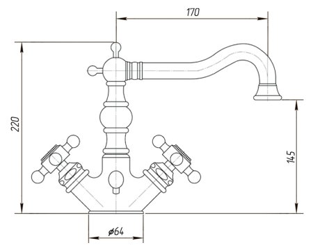Смеситель Migliore Arcadia ML.ARC-8334 Br для раковины 