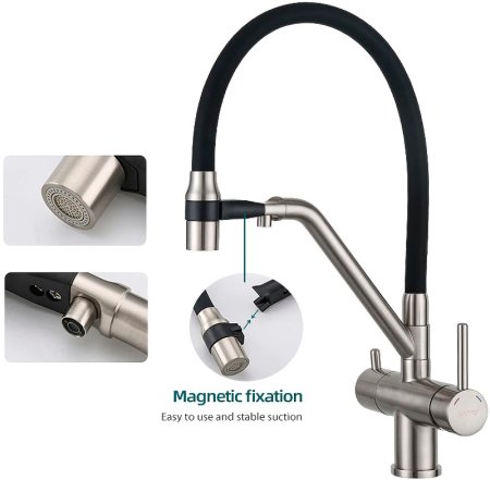 Смеситель для кухни Gappo G4398-85 Сатин Черный 