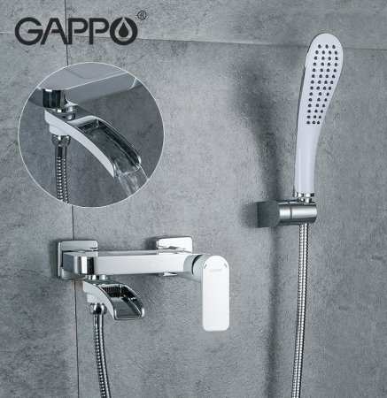 Смеситель для ванны Gappo G48 G3248-8 Белый Хром 