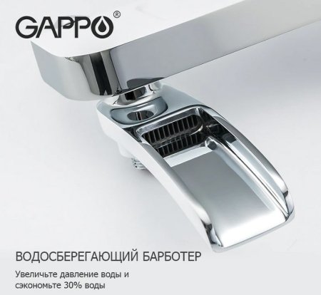 Смеситель для ванны Gappo G48 G3248-8 Белый Хром 