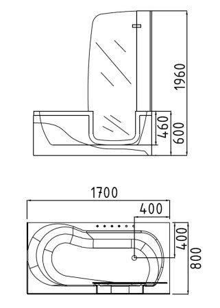 Акриловая ванна Gemy G9246 B R 