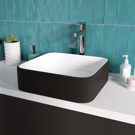 Раковина-чаша Grossman 40 GR-4042BW Белая Черная 