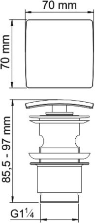 Донный клапан для раковины WasserKRAFT Push-up A105 