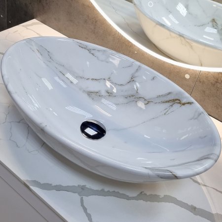 Раковина-чаша CeramaLux 50 D1147-505(340) Белый мрамор 