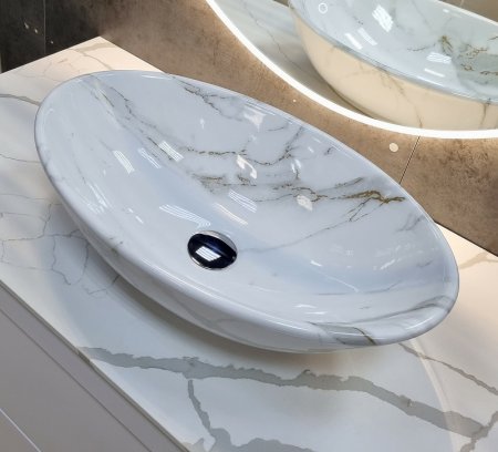 Раковина-чаша CeramaLux 50 D1147-505(340) Белый мрамор 