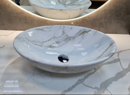 Раковина-чаша CeramaLux 50 D1147-505(340) Белый мрамор 