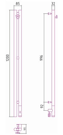 Полотенцесушитель электрический Сунержа Нюанс 3.0 120 R 