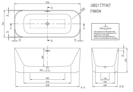 Акриловая ванна Villeroy & Boch Finion UBQ177FIN7A200V201 