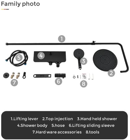 Душевая система Gappo G2495-5 Черная матовая 