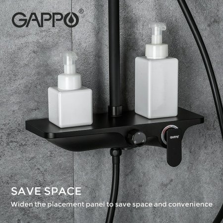 Душевая система Gappo G2495-5 Черная матовая 