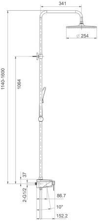 Душевая система Gappo G2495-5 Черная матовая 