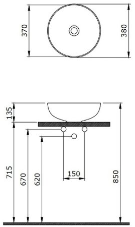 Раковина-чаша Berges Ego 38 181008 Белая глянцевая 
