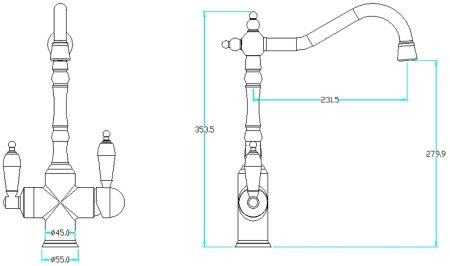 Смеситель для кухни Boheme Tradizionale Chromo 113 Хром 