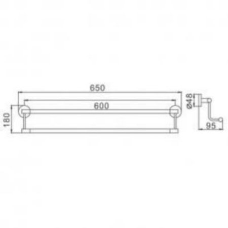 Полотенцедержатель Frap F17 F1709 двойной Хром 