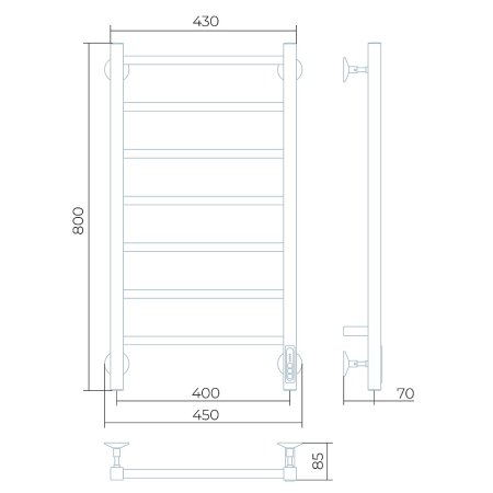 Полотенцесушитель электрический Larusso Феличия П7 40х80 9003 