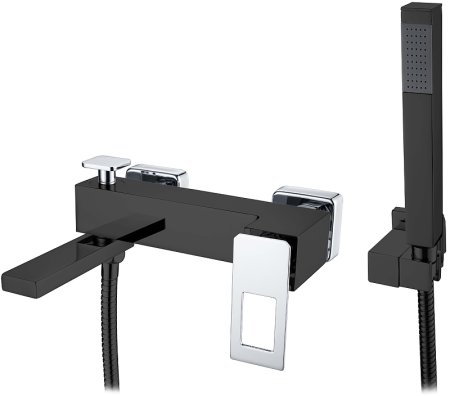 Смеситель для ванны Boheme Q 143-BCR Черный Хром 