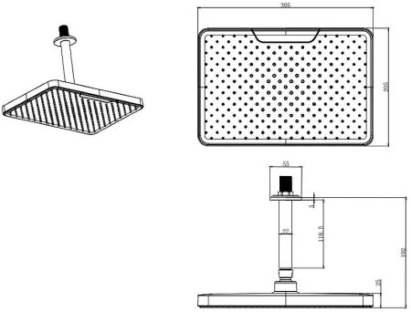 Верхний душ Aquatek AQ2071MB Черный матовый 
