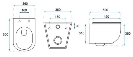 Подвесной безободковый унитаз с сиденьем микролифт Rea Raul REA-C9660 
