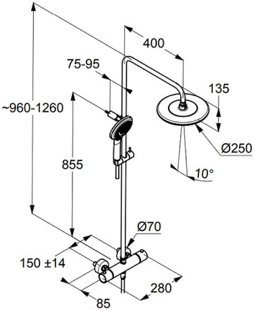 Душевая система Kludi Freshline 6709205-00 Хром 