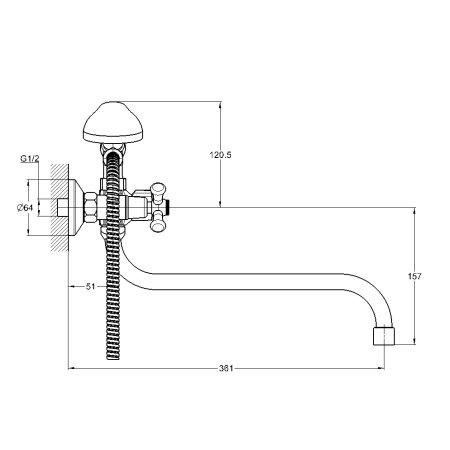Смеситель G-Lauf QMT7-A827 для ванны и душа 