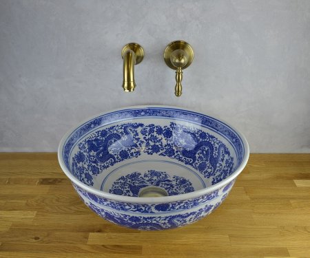 Раковина-чаша Bronze de Luxe Dragons 41 6050 Белый глянец с декором 