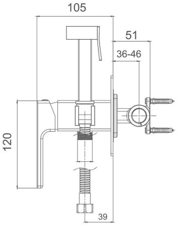 Гигиенический душ со смесителем Gappo G7218 Хром 