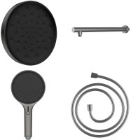 Комплект верхнего и ручного душа Vincea Inspire VSHH-3I2AHGM Вороненая сталь