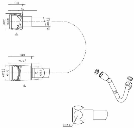 Комплект верхнего и ручного душа Vincea Inspire VSHH-3I2AHGM Вороненая сталь 