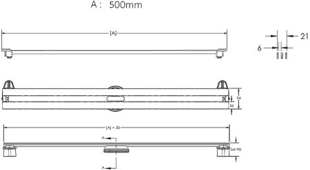 Душевой лоток Berges Super Slim 500 090178 с решеткой Хром матовый 