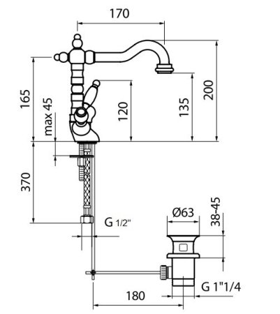 Смеситель для раковины WEBERT ALEXANDRA AL 700302.015 