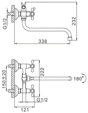 Смеситель для ванны Frap H09 F2209 универсальный Хром 