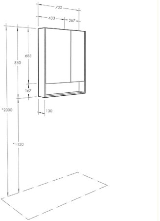 Зеркальный шкаф Aquaton Сканди 70 1A252202SD010 Белый 