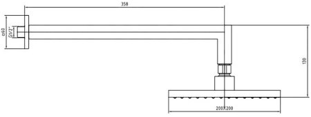 Верхний душ E.C.A. Tiera 102145031C1EX Черный матовый 