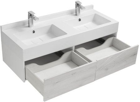 Тумба под раковину Aquaton Сакура 120 1A219701SKW80 подвесная Ольха наварра Белый глянец 