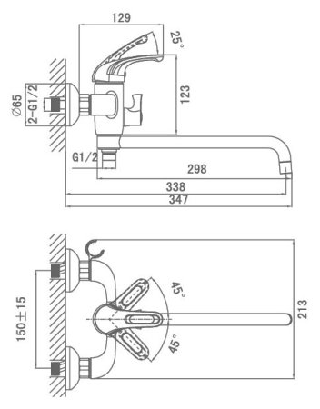 Смеситель D&K Eucharius Rhein DA1373301 универсальный 
